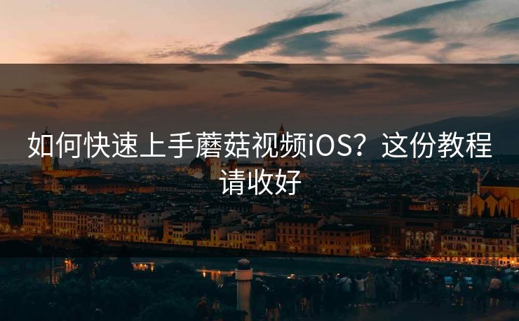 如何快速上手蘑菇视频iOS？这份教程请收好