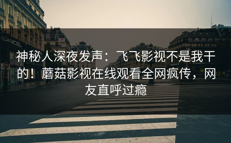 神秘人深夜发声：飞飞影视不是我干的！蘑菇影视在线观看全网疯传，网友直呼过瘾