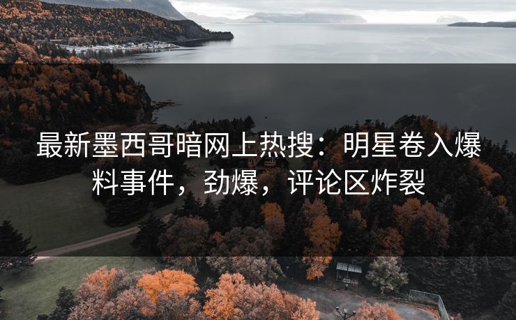最新墨西哥暗网上热搜：明星卷入爆料事件，劲爆，评论区炸裂