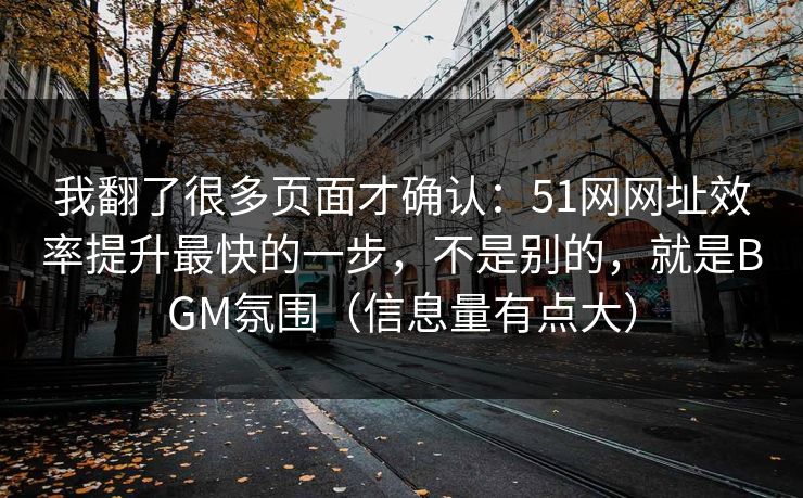 我翻了很多页面才确认：51网网址效率提升最快的一步，不是别的，就是BGM氛围（信息量有点大）
